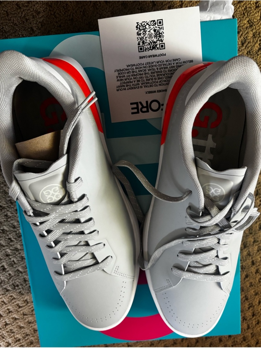 New G/Fore Mens G.112 Hybrid Spikeless Golf Shoes Nimbus Shocking Orange size 12